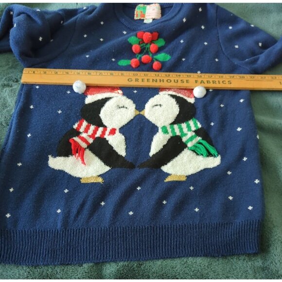 Christmas Cute Ugly Sweater Size L Penguins Holiday Party-lp - Picture 9 of 12